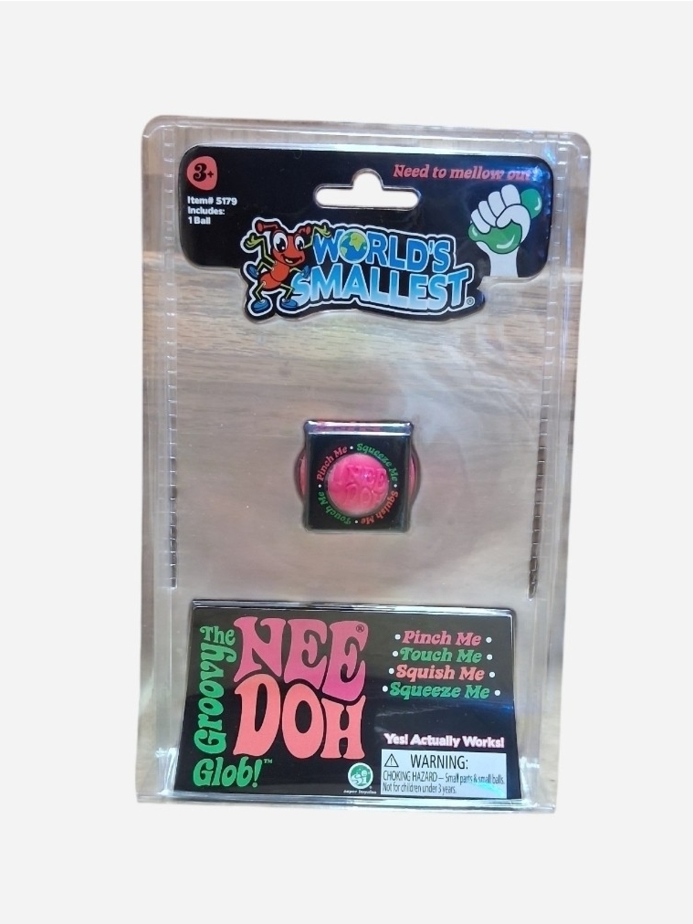 The Worlds Smallest The Groovy Glob - Pink Stress Fidget Toy NEW